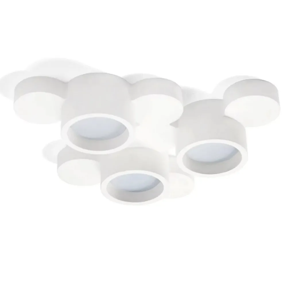 Plafoniere Moderne-Sforzin Illuminazione Plafoniera di gesso bianca moderna design chio sforzin