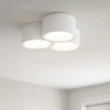 Plafoniere Moderne-Sforzin Illuminazione Plafoniera di gesso bianco 3 luci a soffitto sforzin nasso