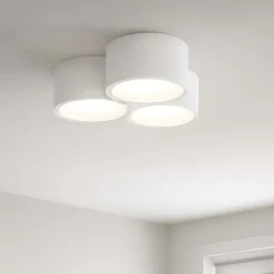 Plafoniere Moderne-Sforzin Illuminazione Plafoniera di gesso bianco 3 luci a soffitto sforzin nasso