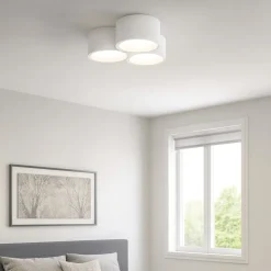 Plafoniere Moderne-Sforzin Illuminazione Plafoniera di gesso bianco 3 luci a soffitto sforzin nasso