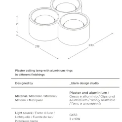 Plafoniere Moderne-Sforzin Illuminazione Plafoniera di gesso bianco 3 luci a soffitto sforzin nasso