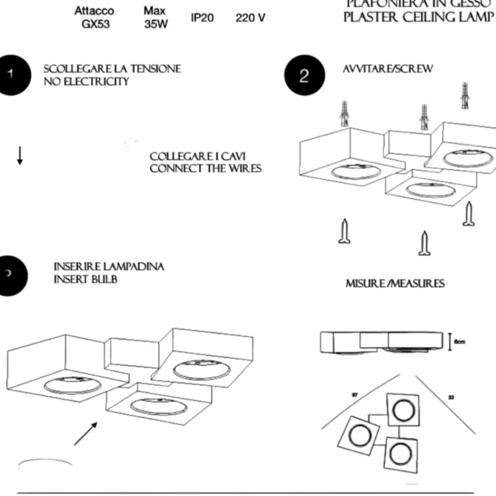 Plafoniere Moderne-Selezionato da Mazzolaluce Plafoniera di gesso ceramico per cucina moderna