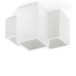 Plafoniere Moderne-Sforzin Illuminazione Plafoniera di gesso design moderna cubi bianca 3 faretti led herea sforzin