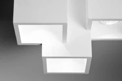 Plafoniere Moderne-Sforzin Illuminazione Plafoniera di gesso design moderna cubi bianca 3 faretti led herea sforzin