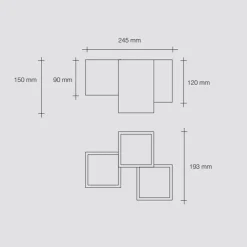 Plafoniere Moderne-Sforzin Illuminazione Plafoniera di gesso design moderna cubi bianca 3 faretti led herea sforzin