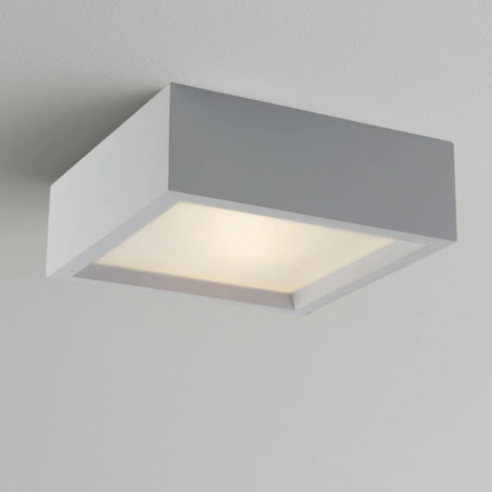 Plafoniere Moderne-Selezionato da Mazzolaluce Plafoniera di gesso per cucina moderna diffusore in vetro