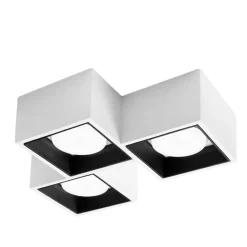 Plafoniere Moderne-Sforzin Illuminazione Plafoniera di gesso quadrata moderna sforzin nasso nera