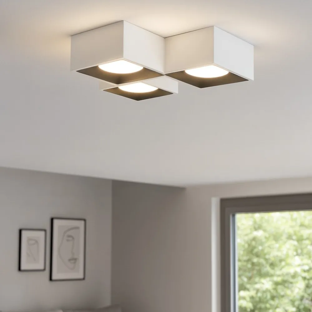 Plafoniere Moderne-Sforzin Illuminazione Plafoniera di gesso quadrata moderna sforzin nasso nera