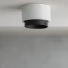 Plafoniere Moderne-Sforzin Illuminazione Plafoniera di gesso rotonda moderna bianco nero sforzin syme
