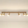 Plafoniere Moderne-Selezionato da Mazzolaluce Plafoniera di legno 120cm con faretti orientabili