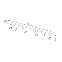 Plafoniere Moderne-Selezionato da Mazzolaluce Plafoniera di legno 120cm con faretti orientabili