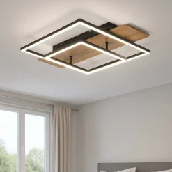 Plafoniere Moderne-Selezionato da Mazzolaluce Plafoniera di legno led 3000k dimmerabile nera