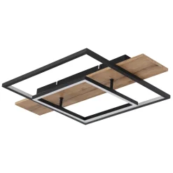 Plafoniere Moderne-Selezionato da Mazzolaluce Plafoniera di legno led 3000k dimmerabile nera