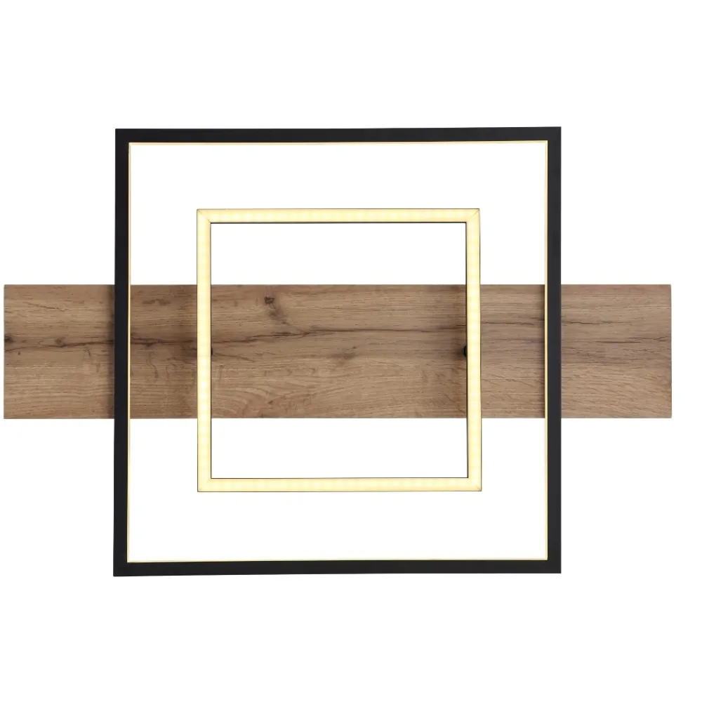 Plafoniere Moderne-Selezionato da Mazzolaluce Plafoniera di legno led 3000k dimmerabile nera