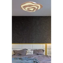 Plafoniere Moderne-Selezionato da Mazzolaluce Plafoniera di legno led 40w da 2700k a 6000k con telecomando