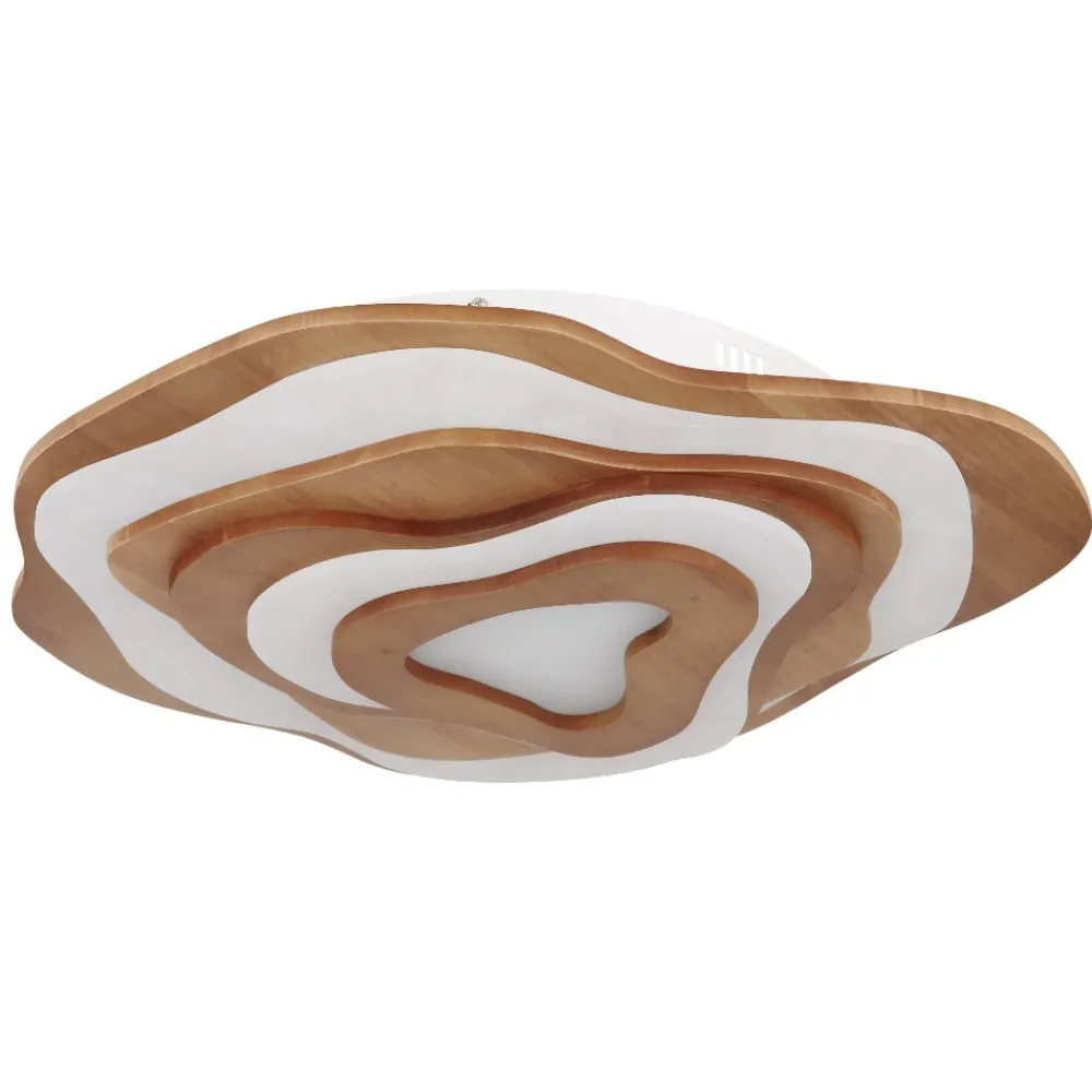 Plafoniere Moderne-Selezionato da Mazzolaluce Plafoniera di legno led 40w da 2700k a 6000k con telecomando