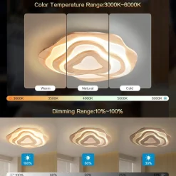 Plafoniere Moderne-Selezionato da Mazzolaluce Plafoniera di legno led 40w da 2700k a 6000k con telecomando