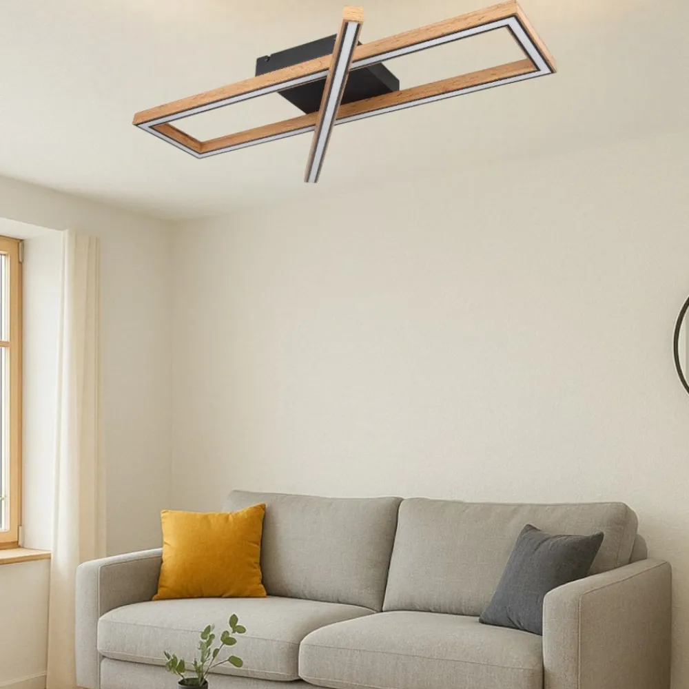 Plafoniere Moderne-Selezionato da Mazzolaluce Plafoniera di legno led 36w 3000k dimmerabile