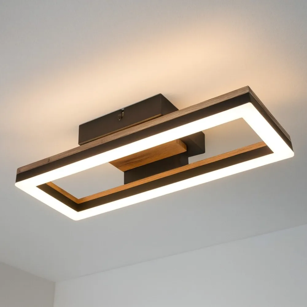 Plafoniere Moderne-Selezionato da Mazzolaluce Plafoniera di legno moderna design nera led 12w 3000k