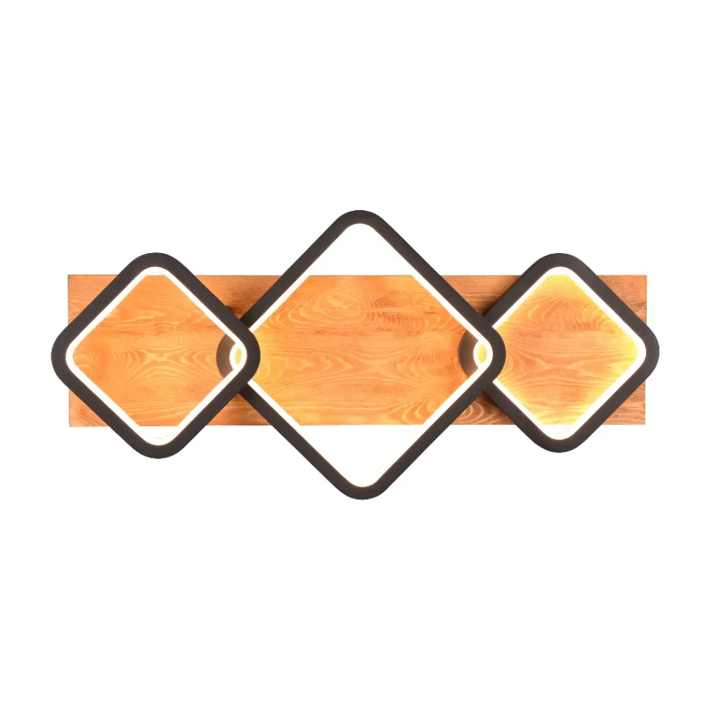 Plafoniere Moderne-Selezionato da Mazzolaluce Plafoniera di legno moderna led 32w 3000k dimmerabile