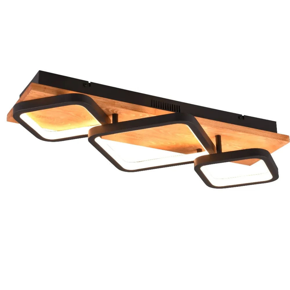 Plafoniere Moderne-Selezionato da Mazzolaluce Plafoniera di legno moderna led 32w 3000k dimmerabile