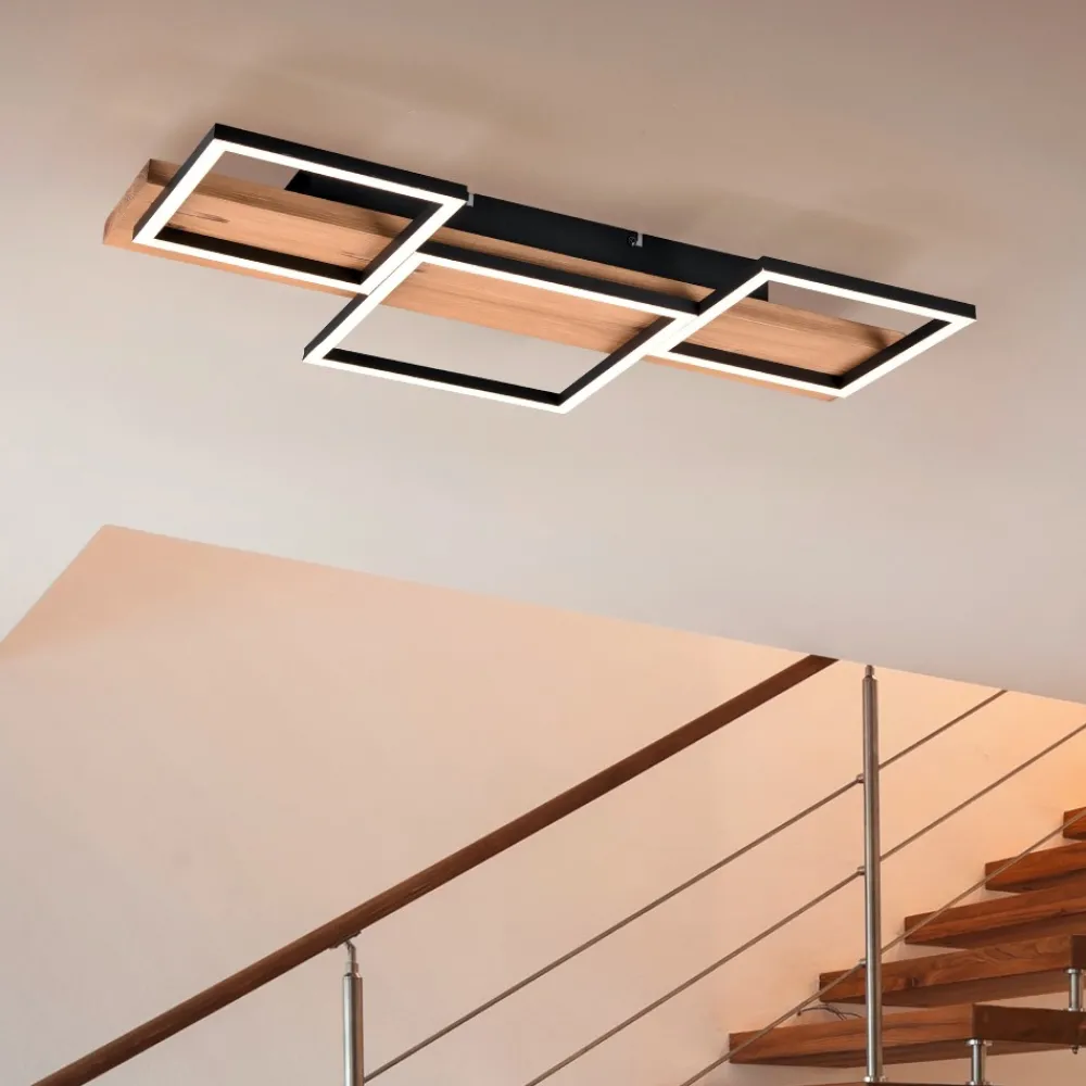 Plafoniere Moderne-Selezionato da Mazzolaluce Plafoniera di legno moderna led dimmerabile per cucina