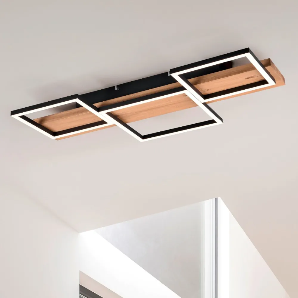 Plafoniere Moderne-Selezionato da Mazzolaluce Plafoniera di legno moderna led dimmerabile per cucina
