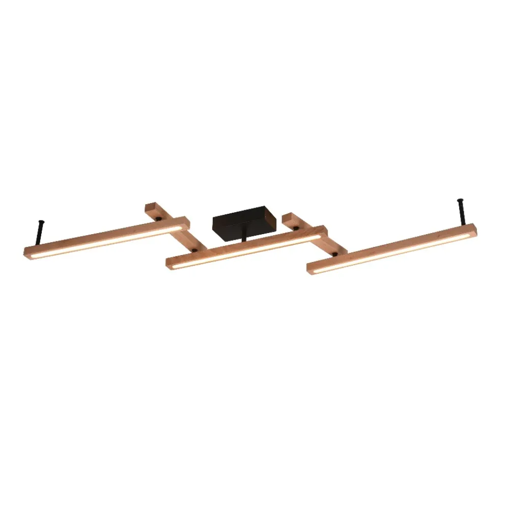 Plafoniere Moderne-Selezionato da Mazzolaluce Plafoniera di legno moderna led 2700k-6000k dimmerabile