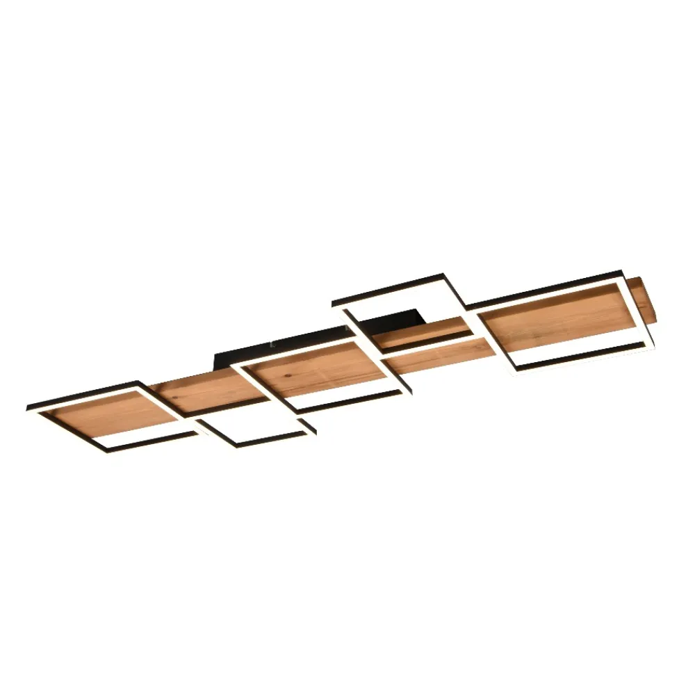 Plafoniere Moderne-Selezionato da Mazzolaluce Plafoniera di legno moderna per soggiorno led dimmerabile