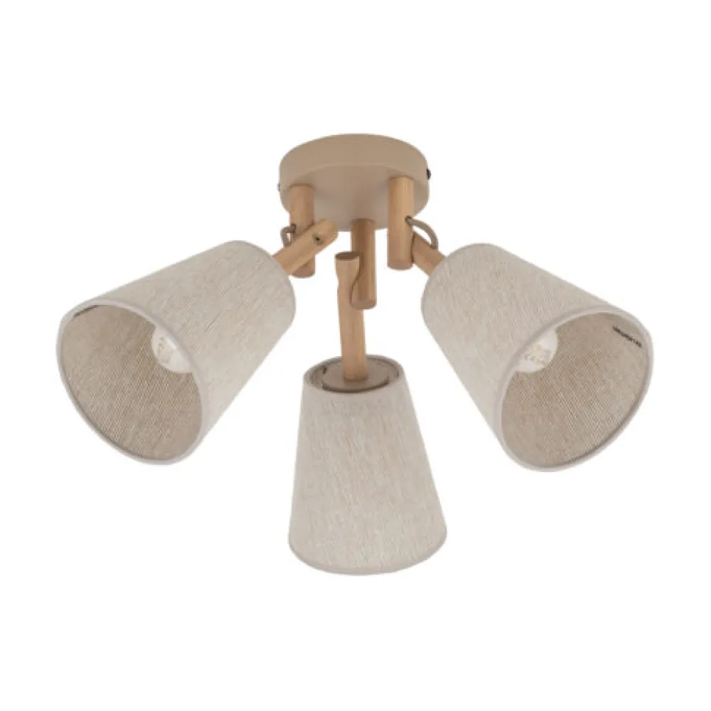 Plafoniere Moderne-Selezionato da Mazzolaluce Plafoniera di legno paralumi in lino stile scandinavo per camera da letto