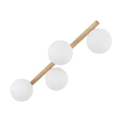 Plafoniere Moderne-Selezionato da Mazzolaluce Plafoniera di legno pino sfere vetro bianco per cucina