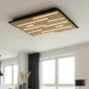 Plafoniere Moderne-Selezionato da Mazzolaluce Plafoniera di legno quadrata con pannello acustico led 2700k a 5000k