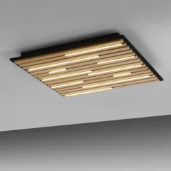 Plafoniere Moderne-Selezionato da Mazzolaluce Plafoniera di legno quadrata con pannello acustico led 2700k a 5000k