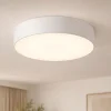 Plafoniere Moderne-Selezionato da Mazzolaluce Plafoniera di tessuto bianco 60 cm cilindro per soggiorno moderno