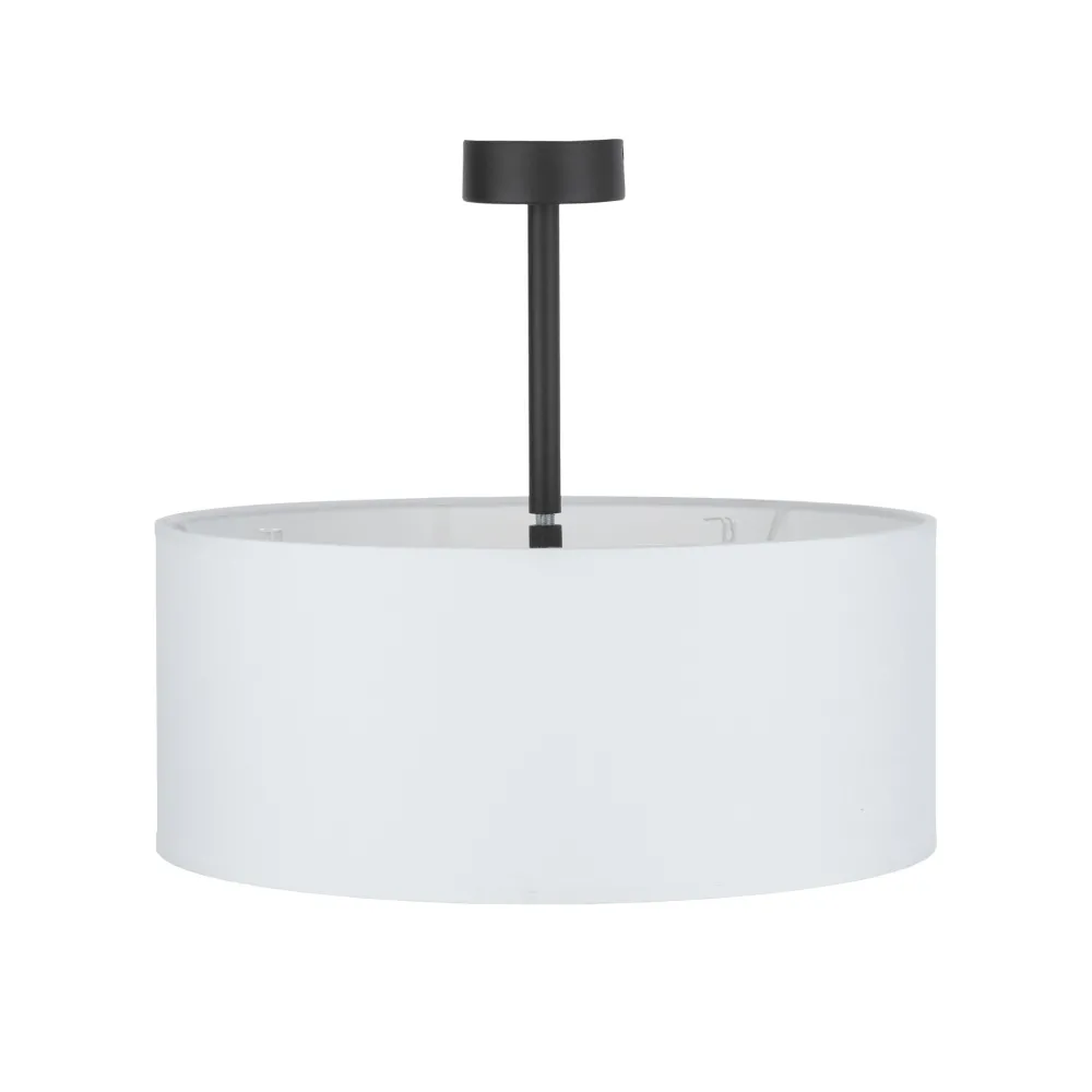 Plafoniere Moderne-Selezionato da Mazzolaluce Plafoniera di tessuto cilindro bianco moderno 40 cm per camera da letto