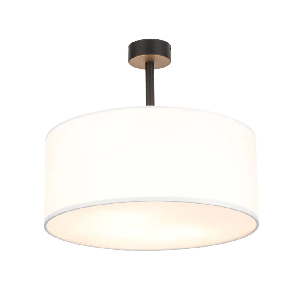 Plafoniere Moderne-Selezionato da Mazzolaluce Plafoniera di tessuto cilindro bianco moderno 40 cm per camera da letto