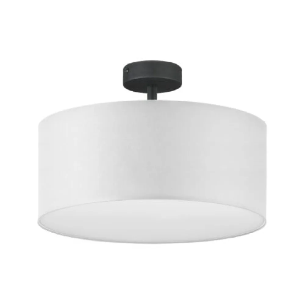 Plafoniere Moderne-Selezionato da Mazzolaluce Plafoniera di tessuto cilindro bianco moderno 40 cm per camera da letto