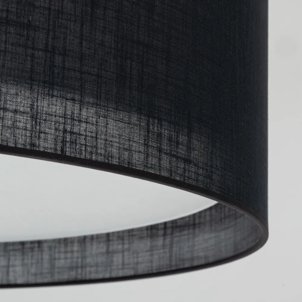 Plafoniere Moderne-Selezionato da Mazzolaluce Plafoniera di tessuto cilindro a soffitto nero per soggiorno