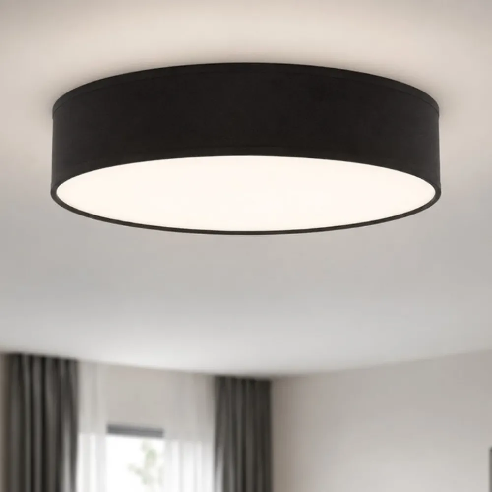 Plafoniere Moderne-Selezionato da Mazzolaluce Plafoniera di tessuto 45 cm cilindro da soffitto per camera da letto