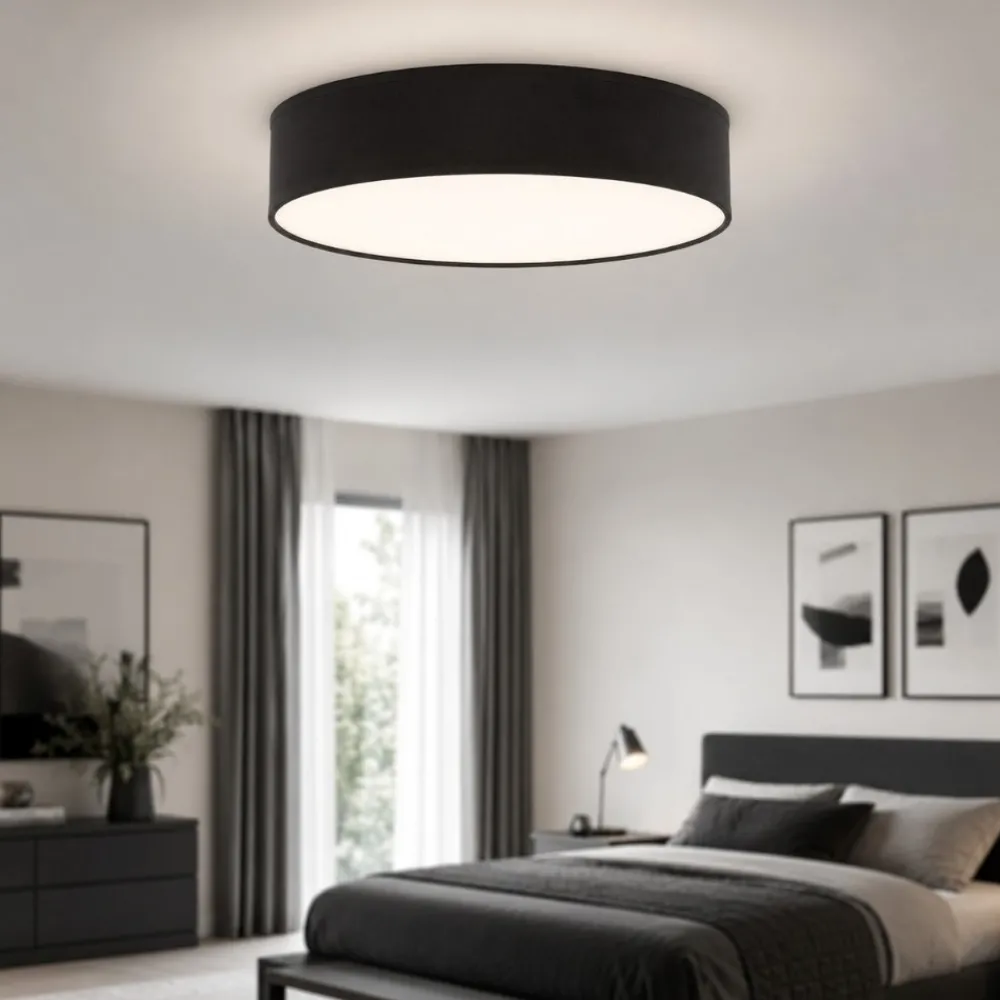 Plafoniere Moderne-Selezionato da Mazzolaluce Plafoniera di tessuto 45 cm cilindro da soffitto per camera da letto