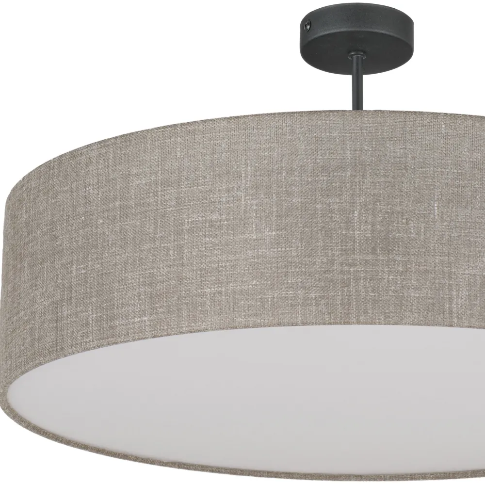 Plafoniere Moderne-Selezionato da Mazzolaluce Plafoniera di tessuto 60cm cilindro lino beige per soggiorno moderno