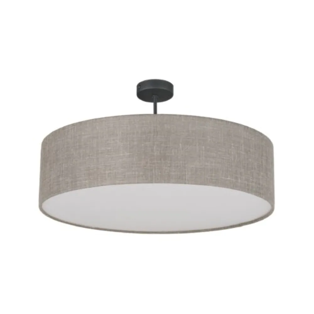 Plafoniere Moderne-Selezionato da Mazzolaluce Plafoniera di tessuto 60cm cilindro lino beige per soggiorno moderno