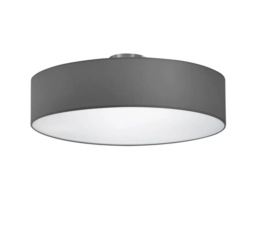 Plafoniere Moderne-Selezionato da Mazzolaluce Plafoniera di tessuto grigio moderna per interni