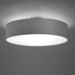 Plafoniere Moderne-Selezionato da Mazzolaluce Plafoniera di tessuto grigio moderna per interni