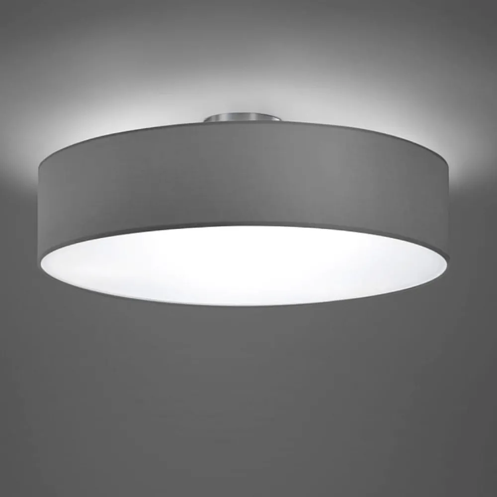 Plafoniere Moderne-Selezionato da Mazzolaluce Plafoniera di tessuto grigio moderna per interni