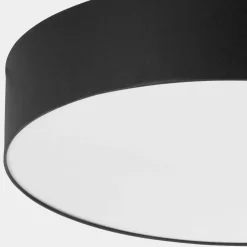 Plafoniere Moderne-Selezionato da Mazzolaluce Plafoniera di tessuto nero 60 cm cilindro per soggiorno