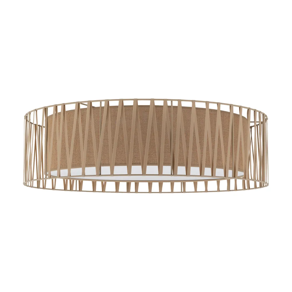 Plafoniere Moderne-Selezionato da Mazzolaluce Plafoniera di tessuto sabbia 72 cm design moderno cilindro per soggiorno