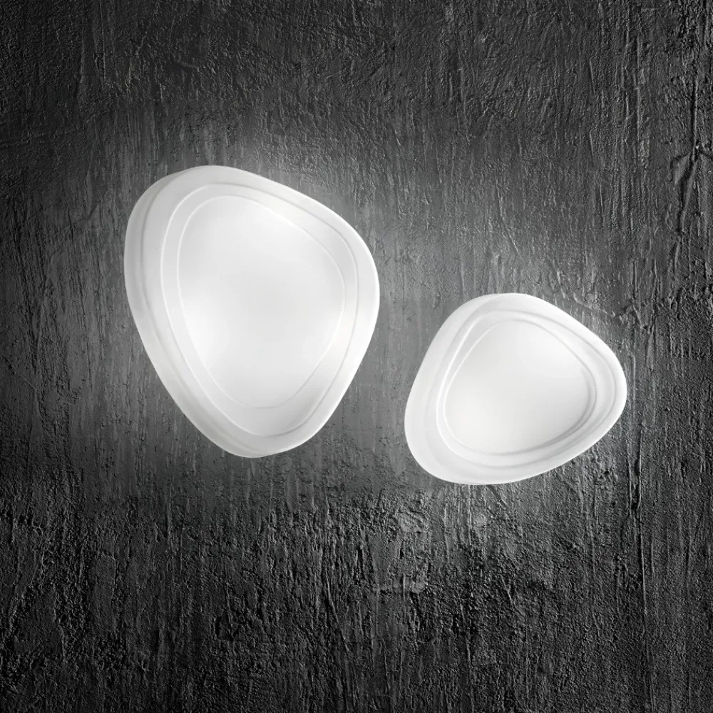 Plafoniere Moderne-Perenz Illuminazione Plafoniera di vetro bianco dal design moderno mou perenz