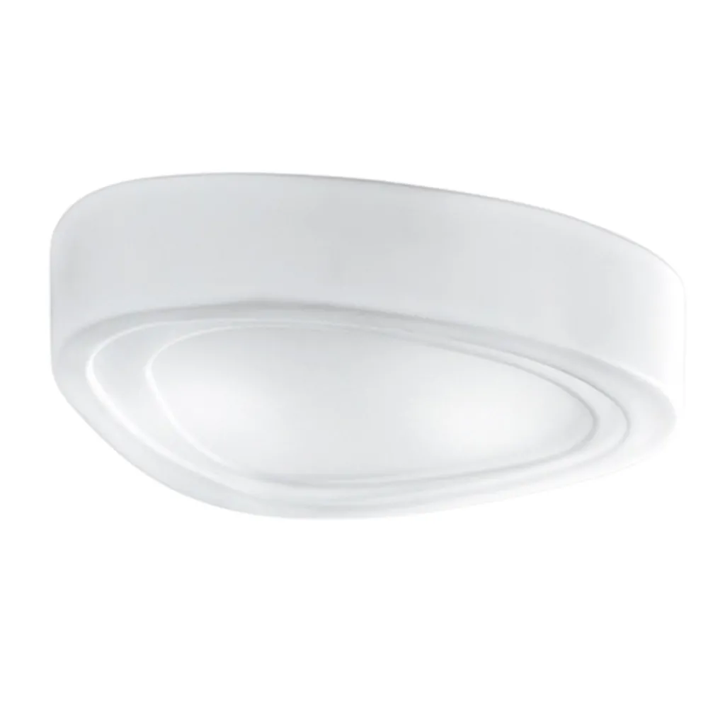 Plafoniere Moderne-Perenz Illuminazione Plafoniera di vetro bianco dal design moderno mou perenz