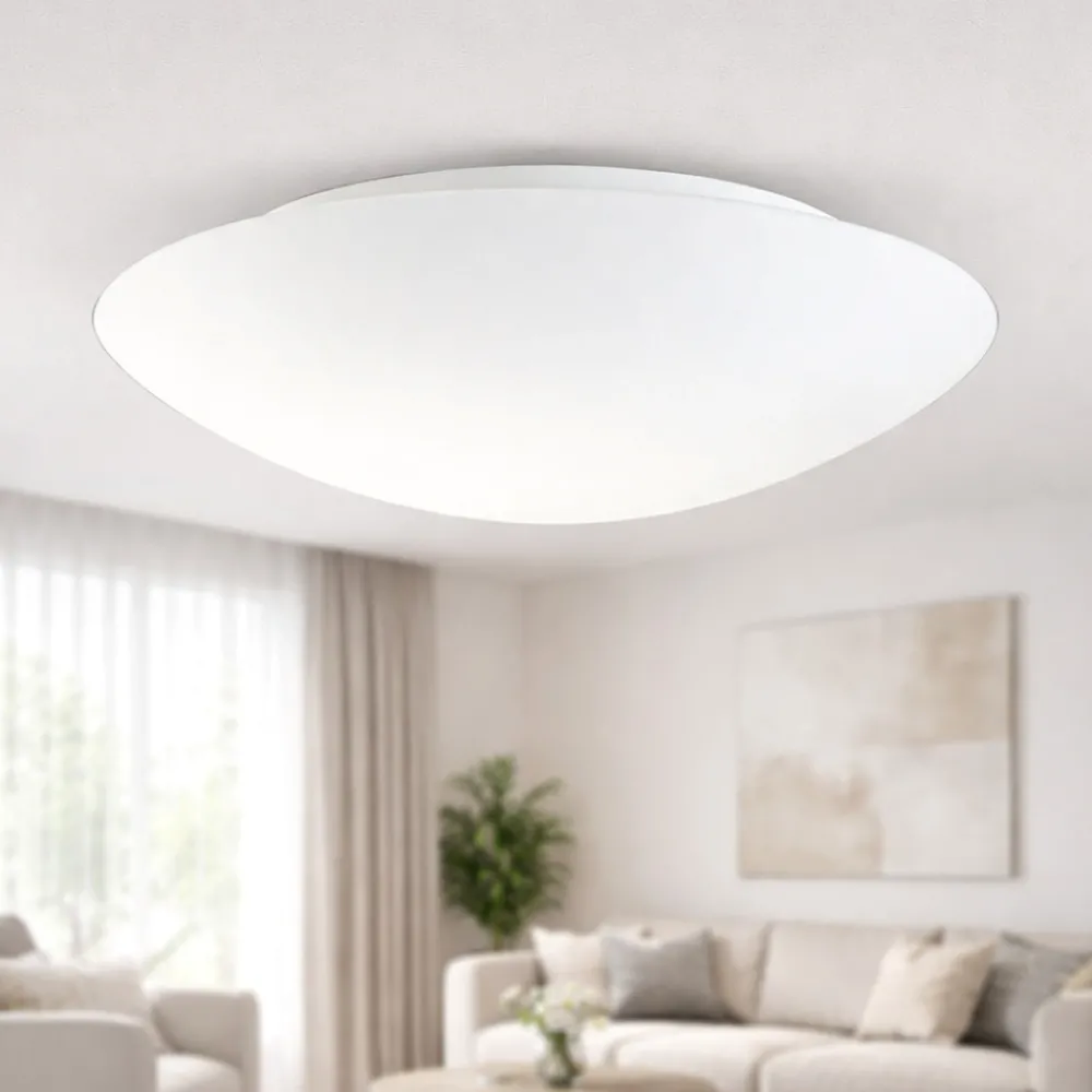 Plafoniere Moderne-Fabas Luce Plafoniera di vetro 30cm bianca in vetro pandora e27